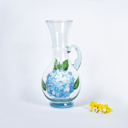 Hydrangea with Dots and Stripes Water Jug