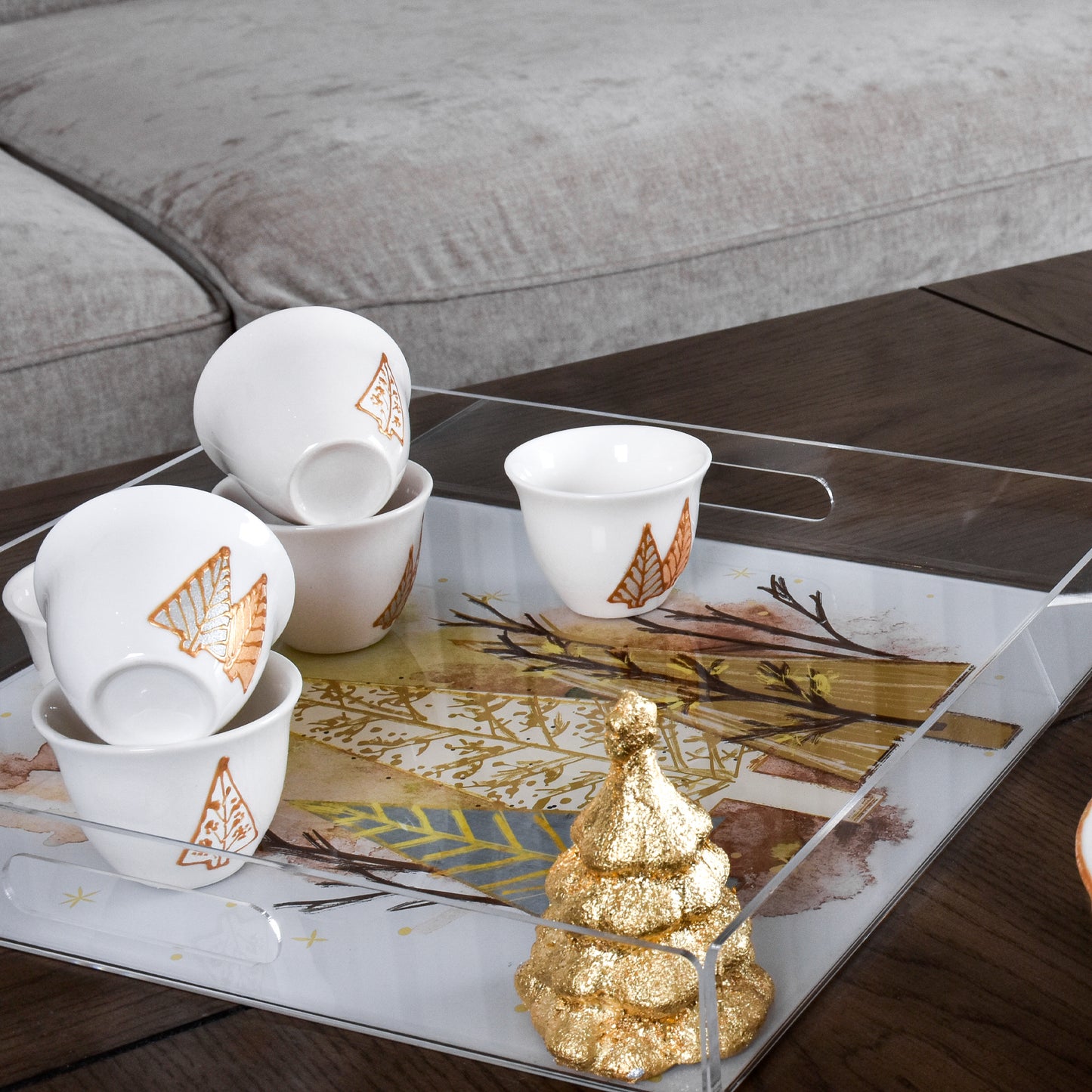 Three Color Christmas Tree Medium Plexi Tray