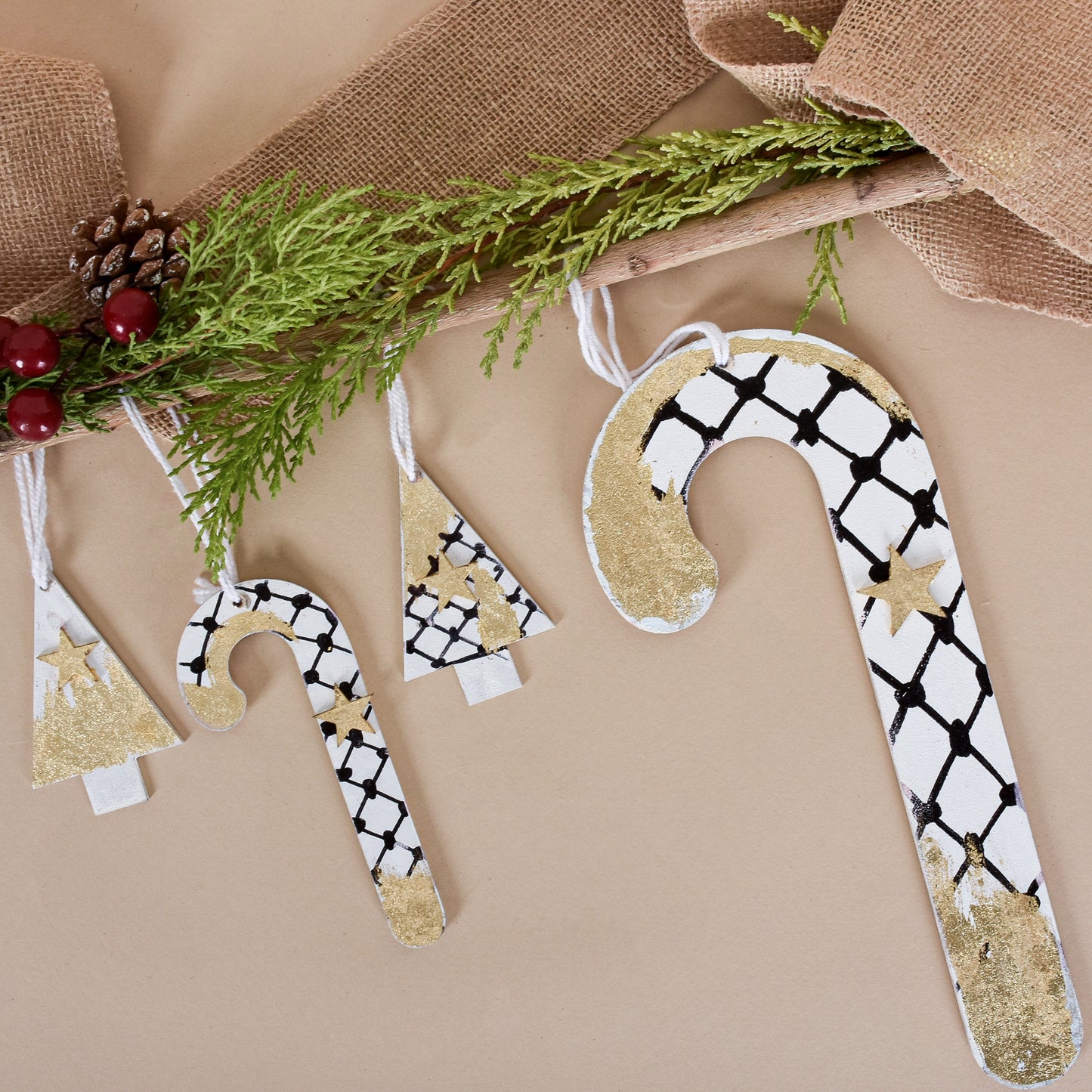 Palestine Small Ornament Cane set of 2
