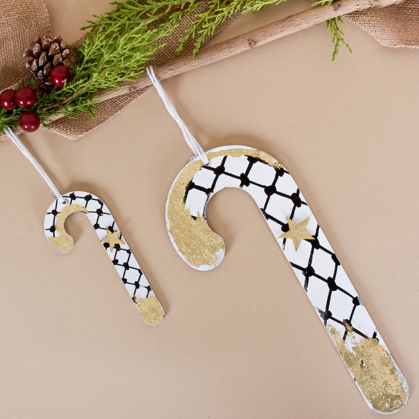 Palestine Small Ornament Cane set of 2