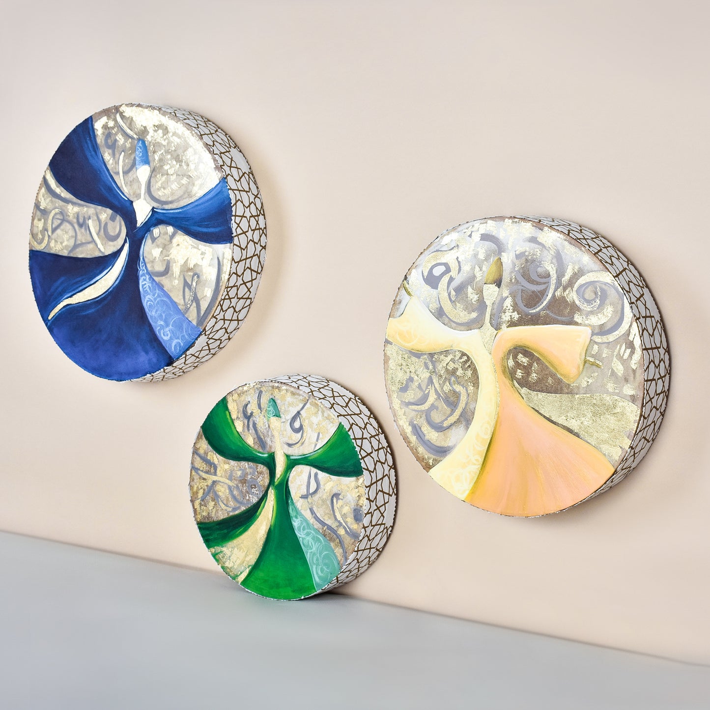 The Trio Dancing Dervish Daff set of 3