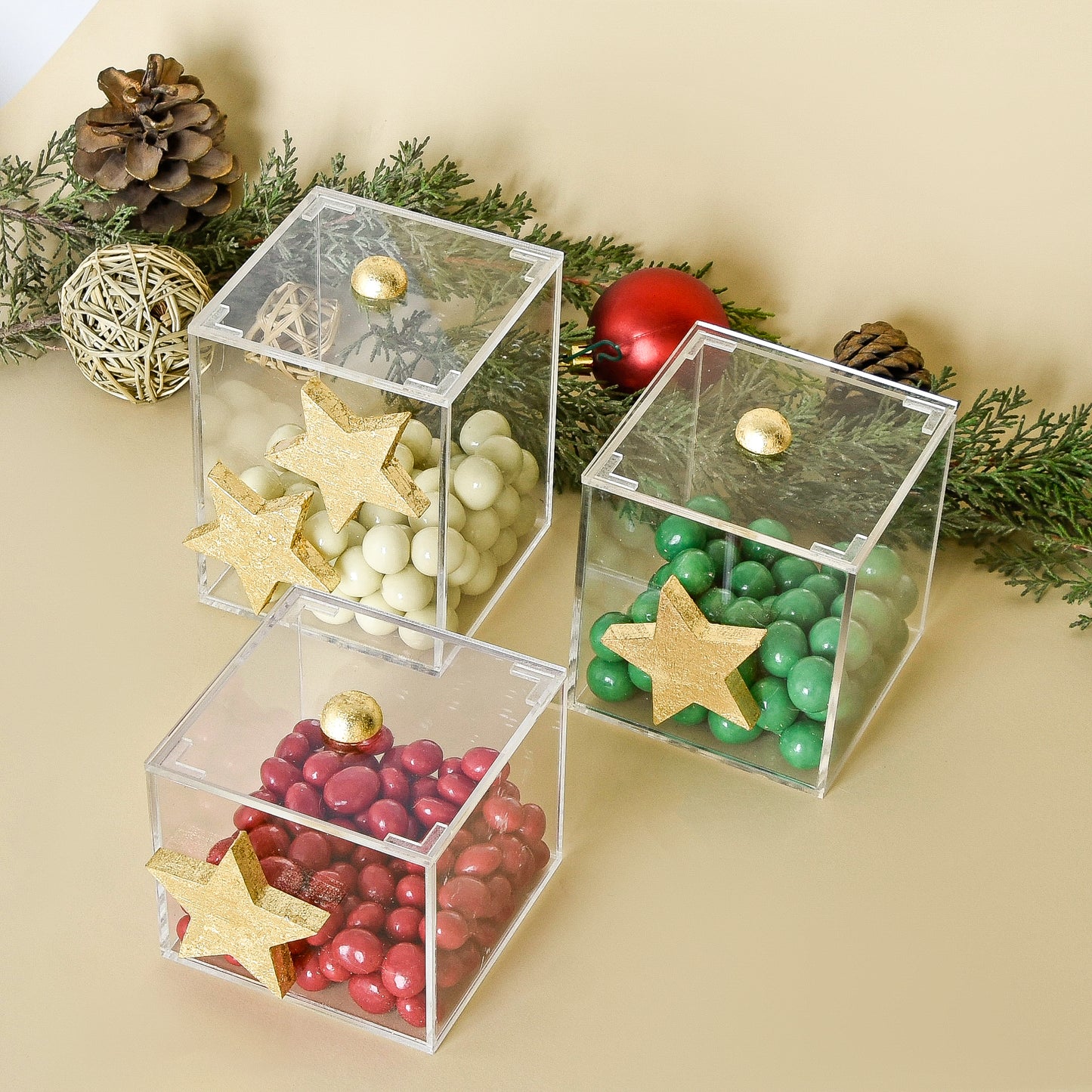Gold Stars Accents – Set of Three Boxes