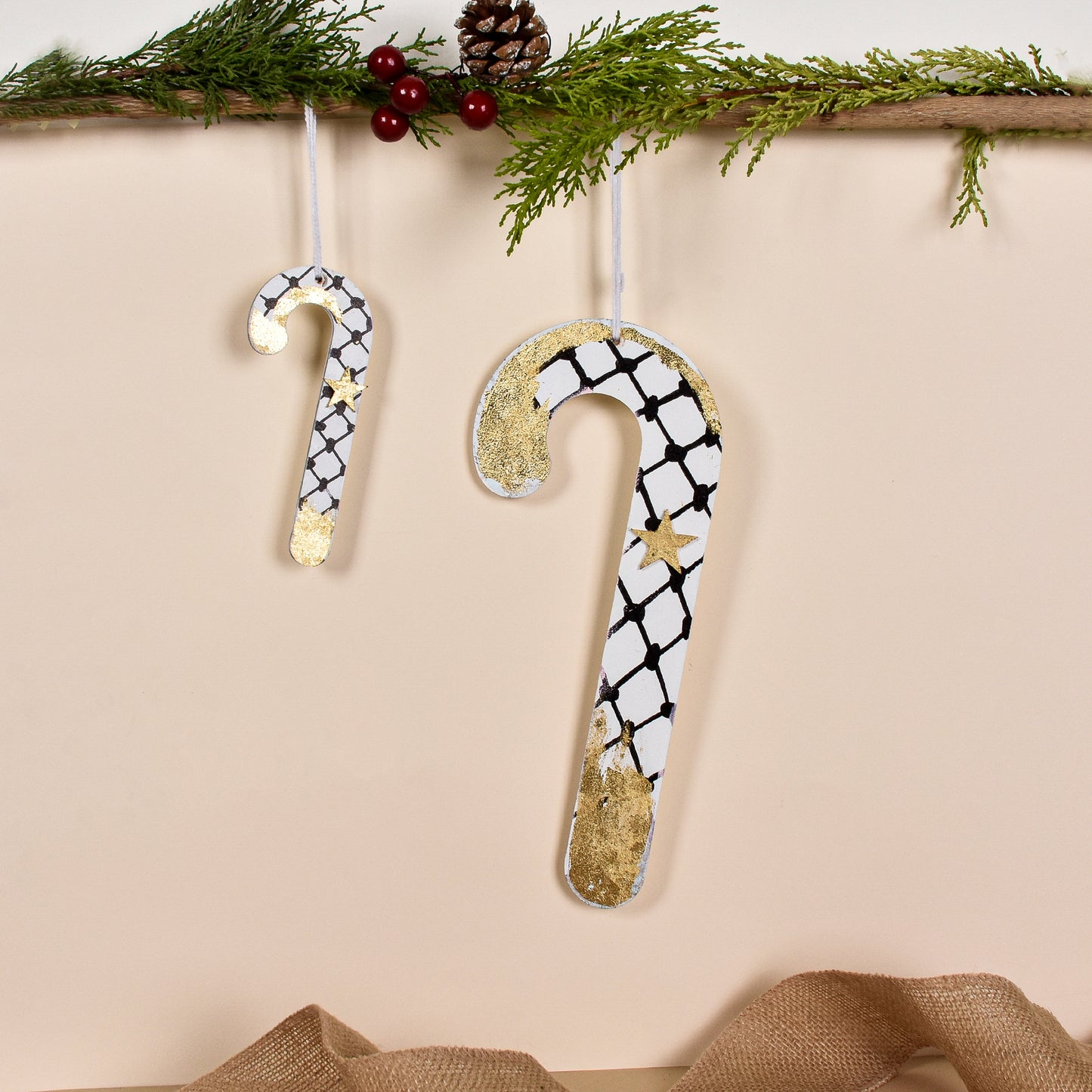 Palestine Big Ornament Cane set of 2