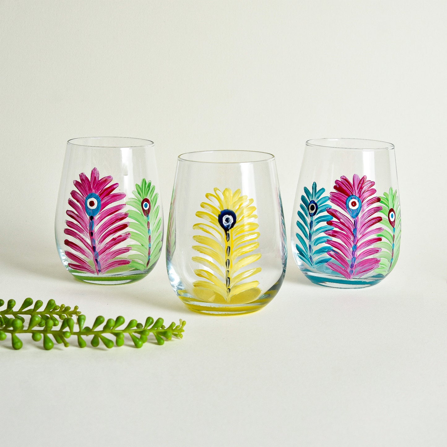 Three Feathers Water Cups Set of Six