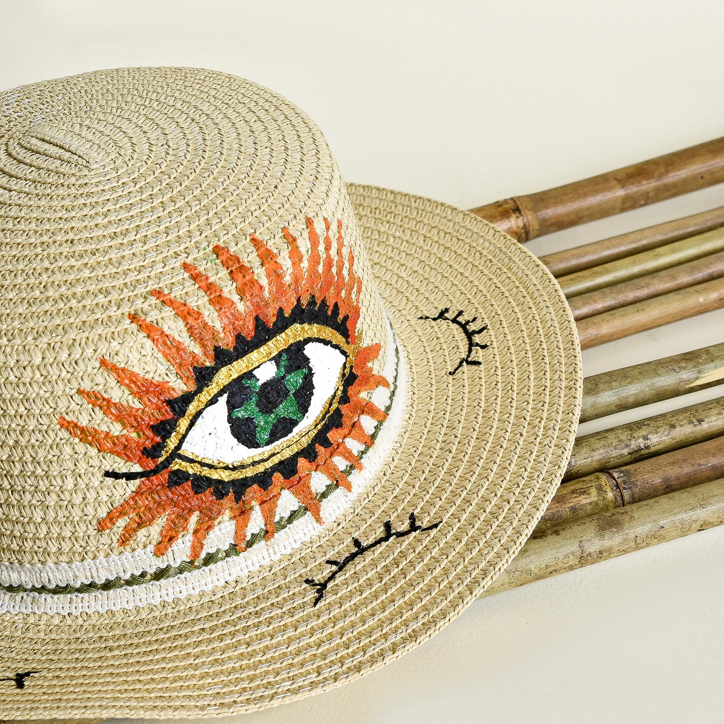 Big Eye With Orange Lashs Hat