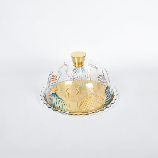 Islamic Village Gold Outline Small Cake Plate