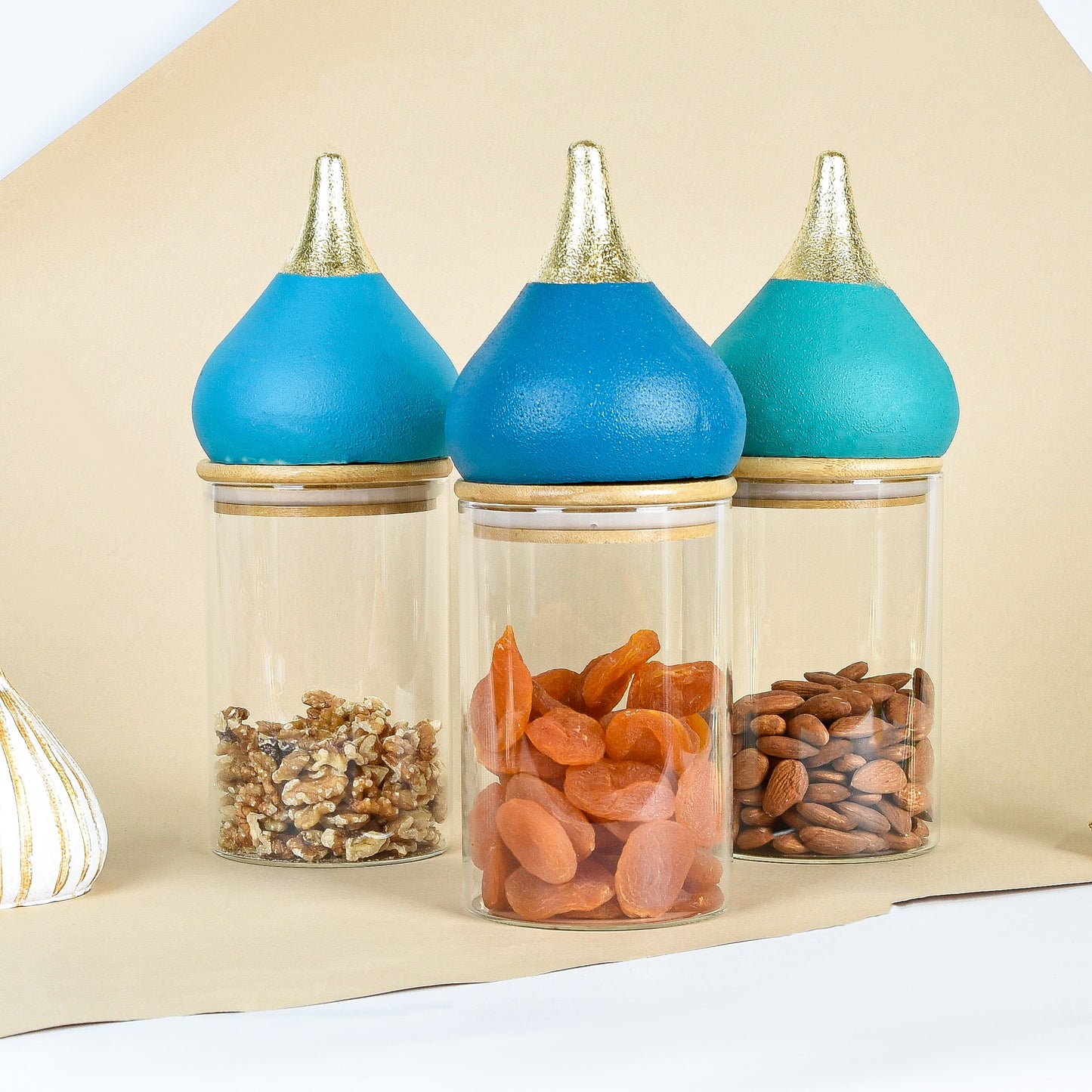 Jars with Domes Set of 3