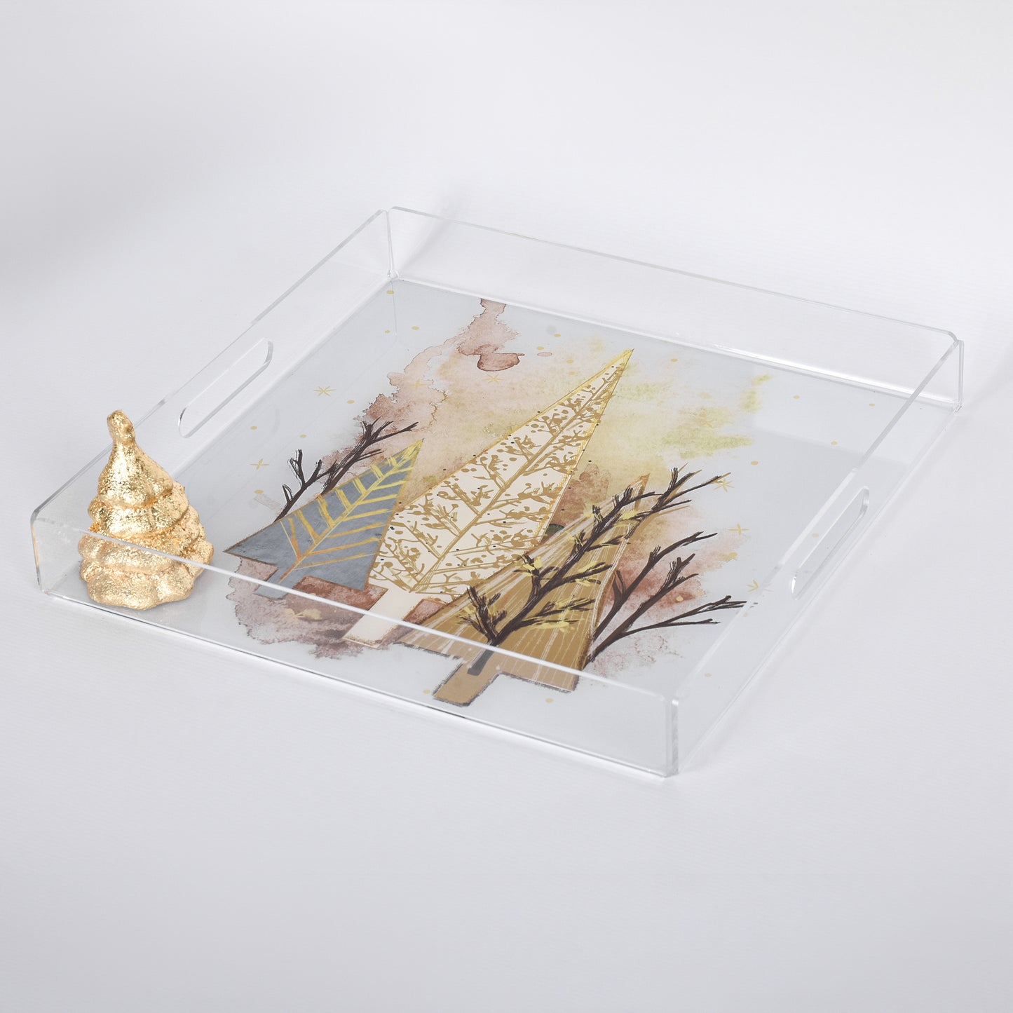 Three Color Christmas Tree Medium Plexi Tray