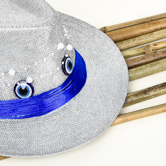 Silver and Blue Eyes Hat