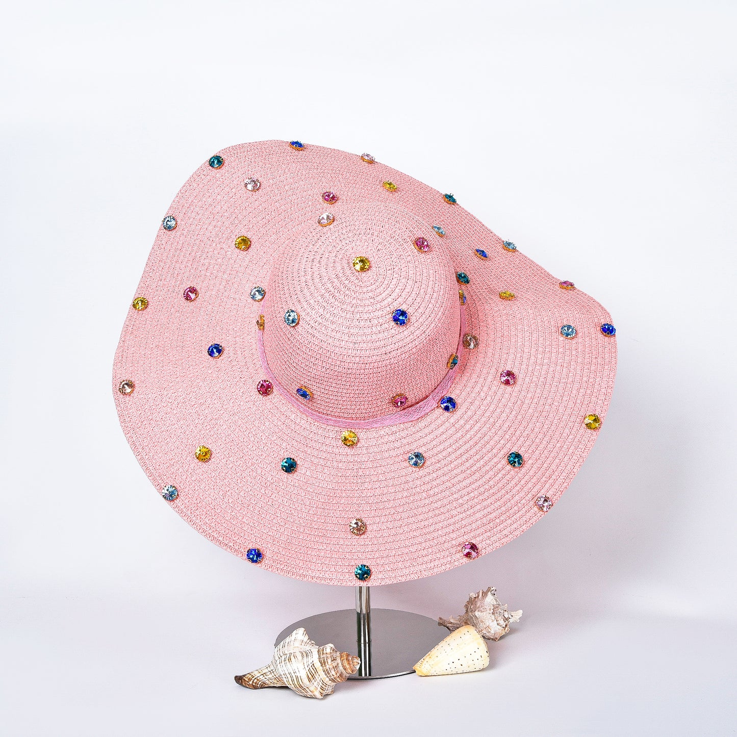 Big Pink Hat with Rhinestones