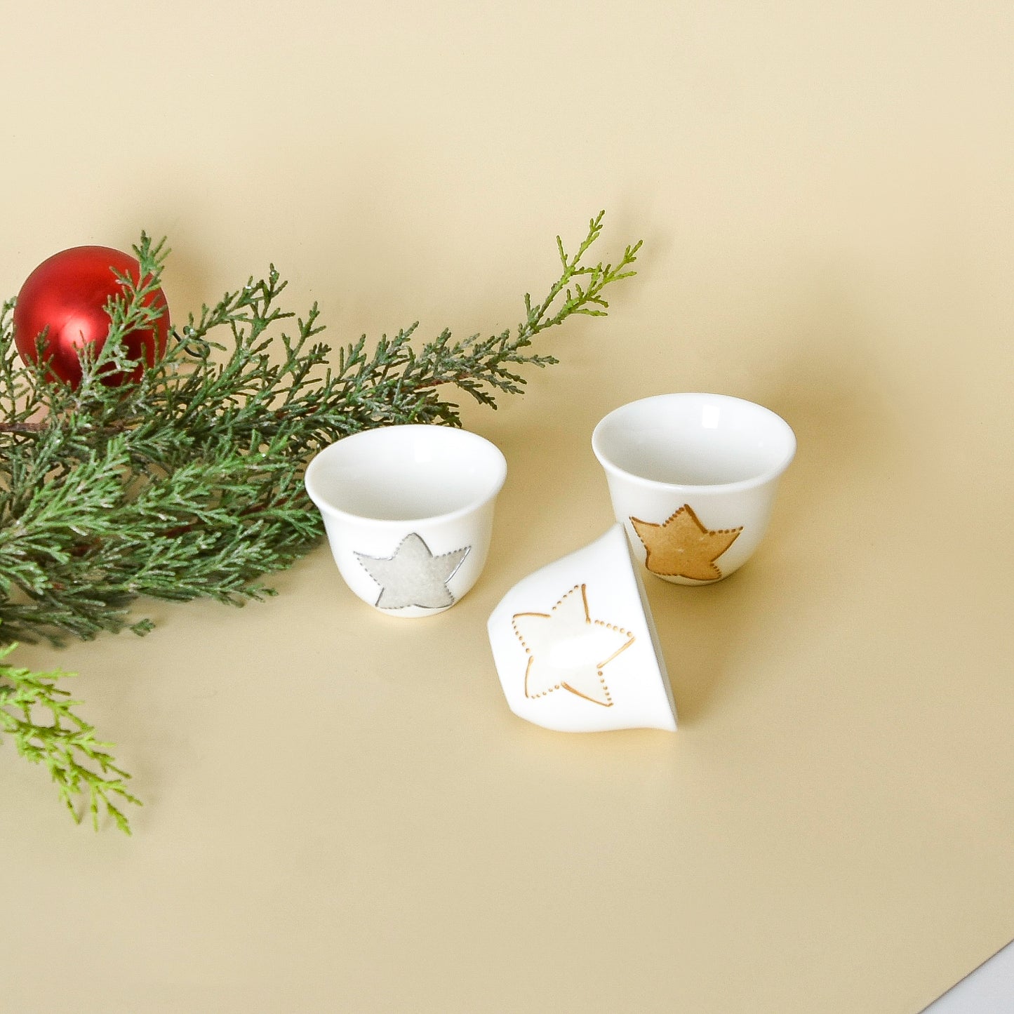 Mixed Stars Accents – Arabic Coffee Cups (Set of Six)