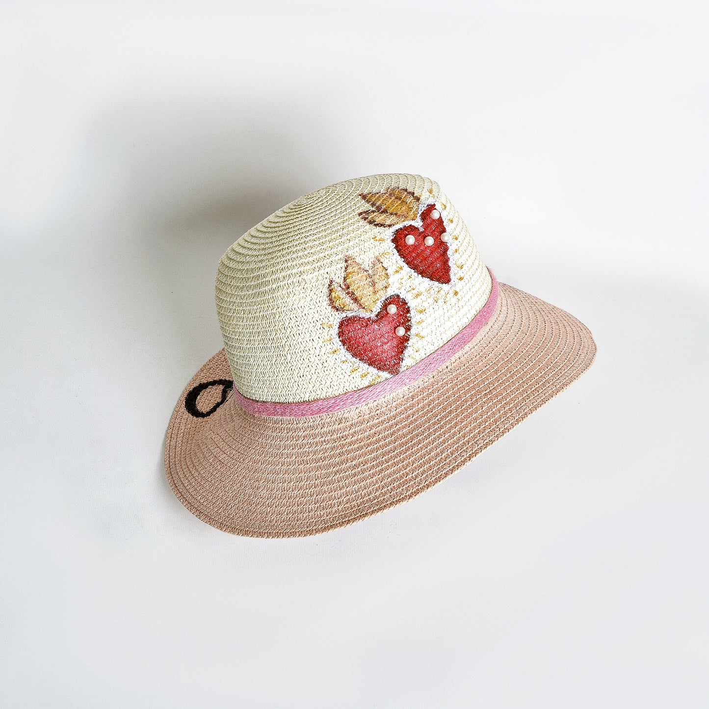 Pink with Hearts and Calligraphy Hat