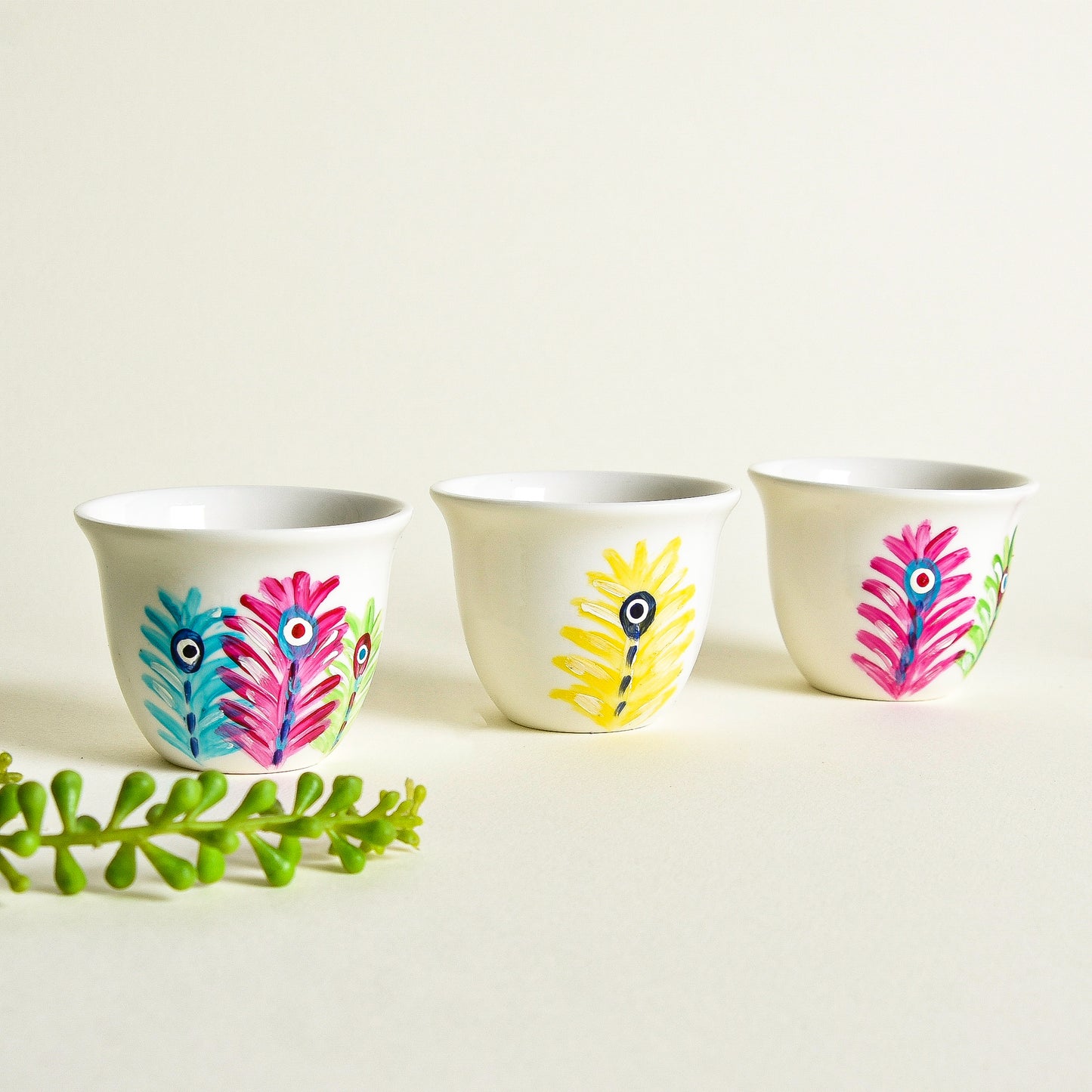 Three Feathers Arabic Coffee Cups Set of Six