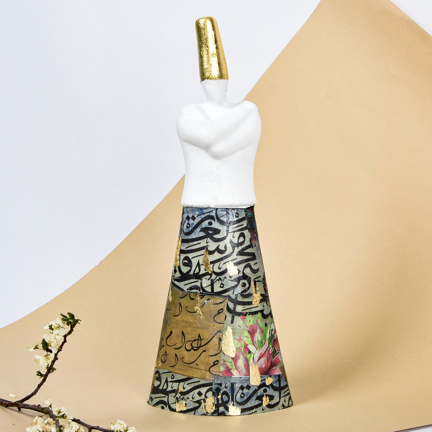 Collage Big Standing Dervish With Gold Leaf