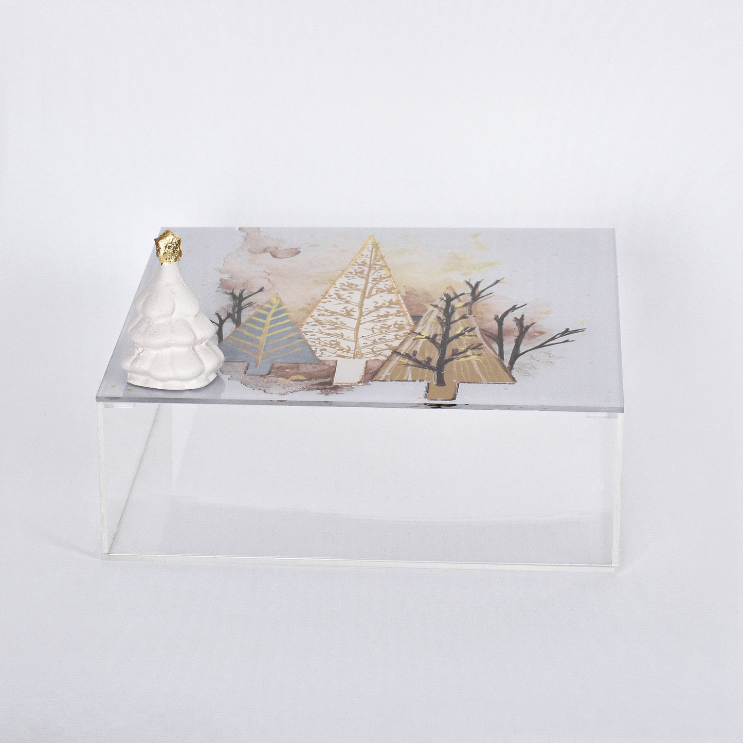 Three Color Christmas Tree Plexi Square Box