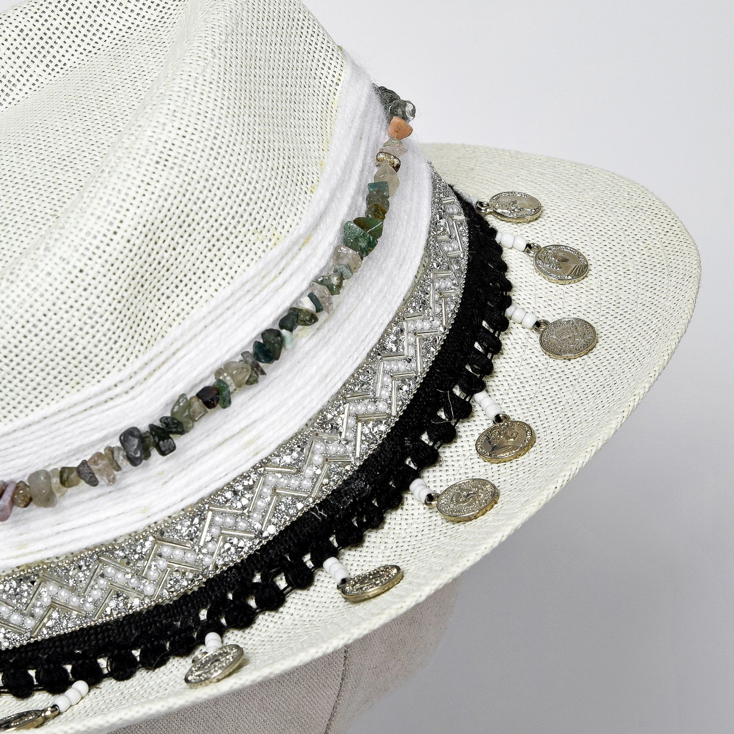 Big Beige Embroidery Hat