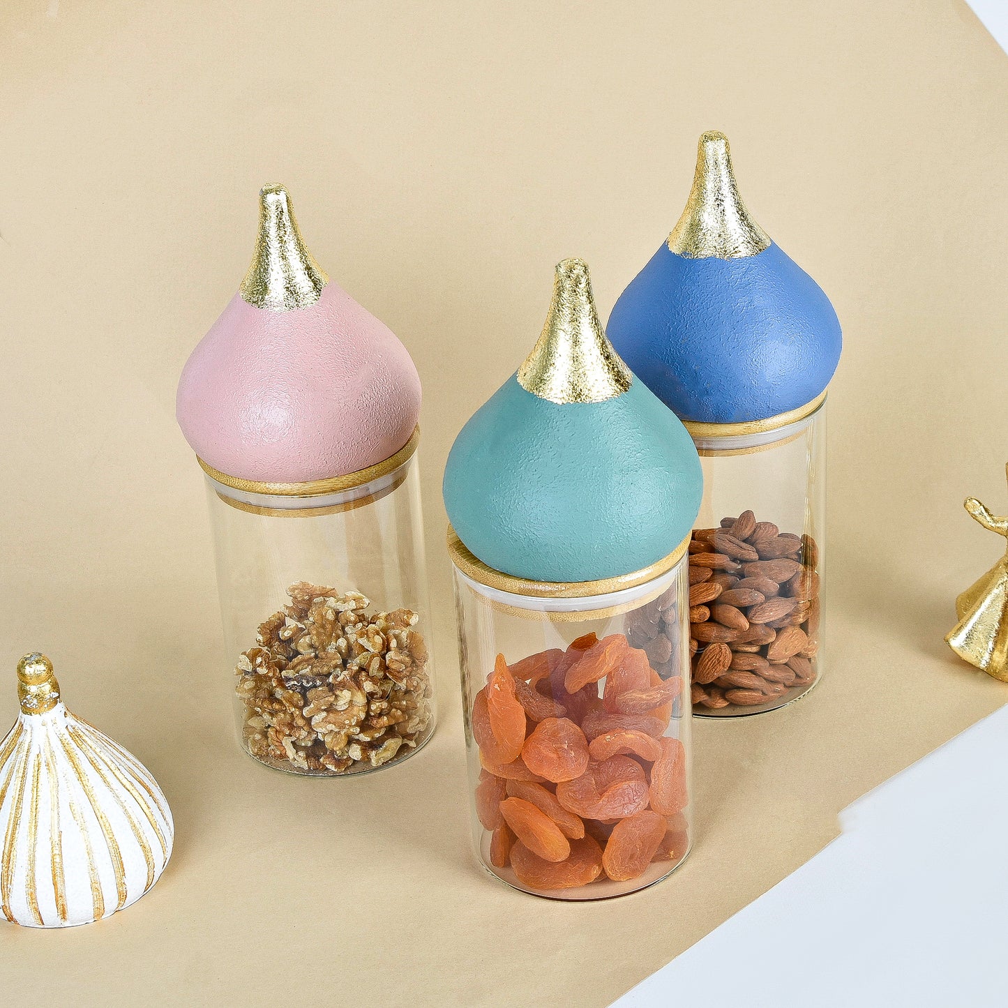 Jars with Domes Set of 3