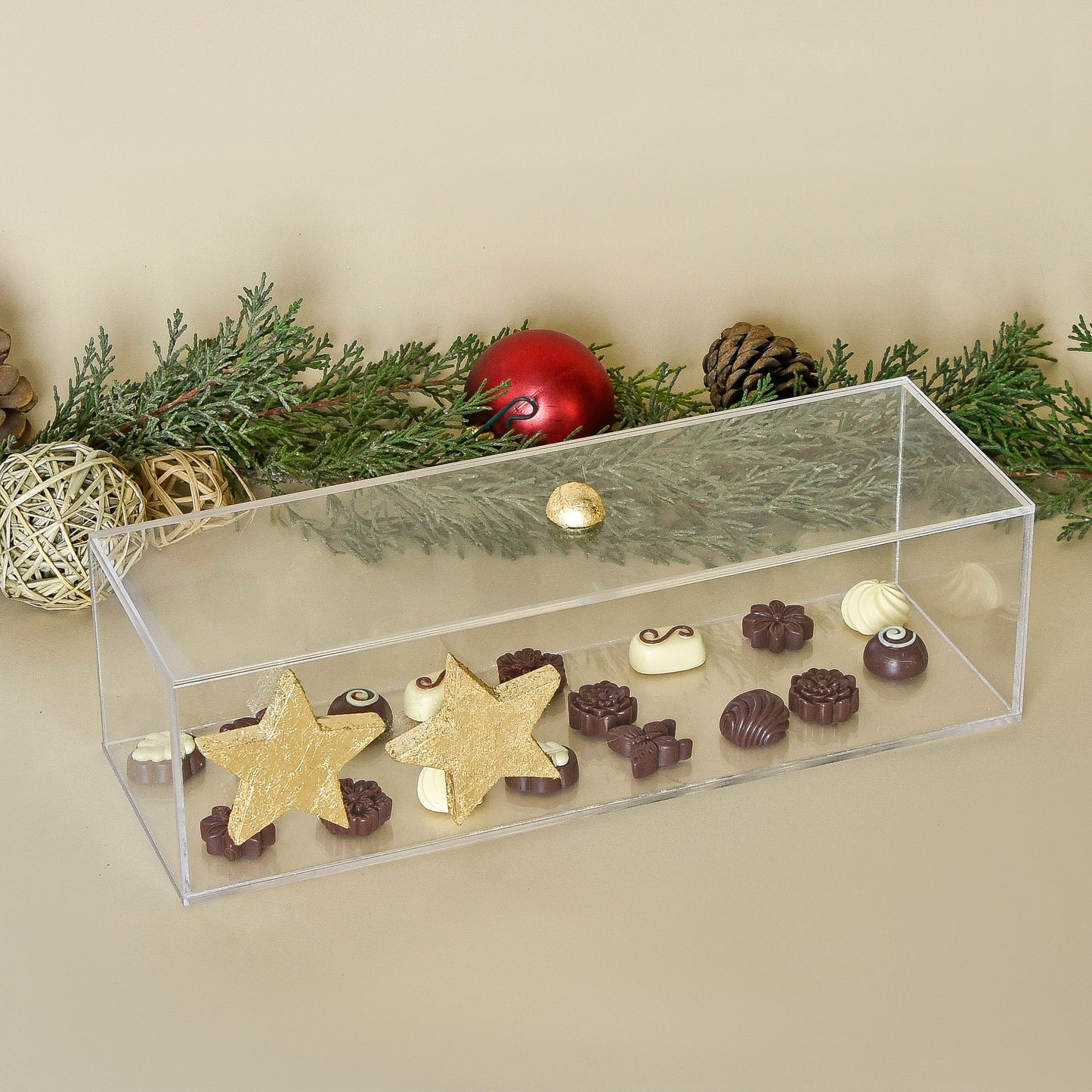 Gold Stars Accents – Long Acrylic Box