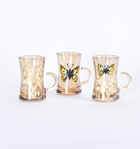 Autumn Butterfly Tea Cups with Handle