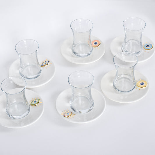 Embossed Eyes Handmade Tea Cups set of six