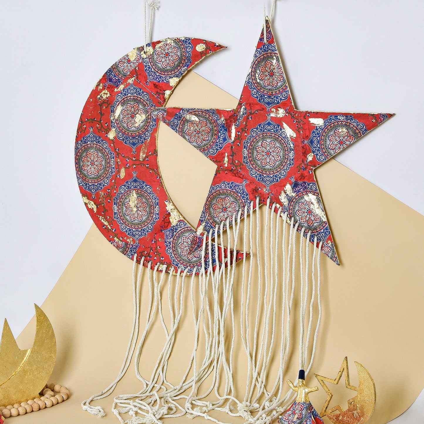 Big Khayamiah Crescent and Star Wall Decoration Set
