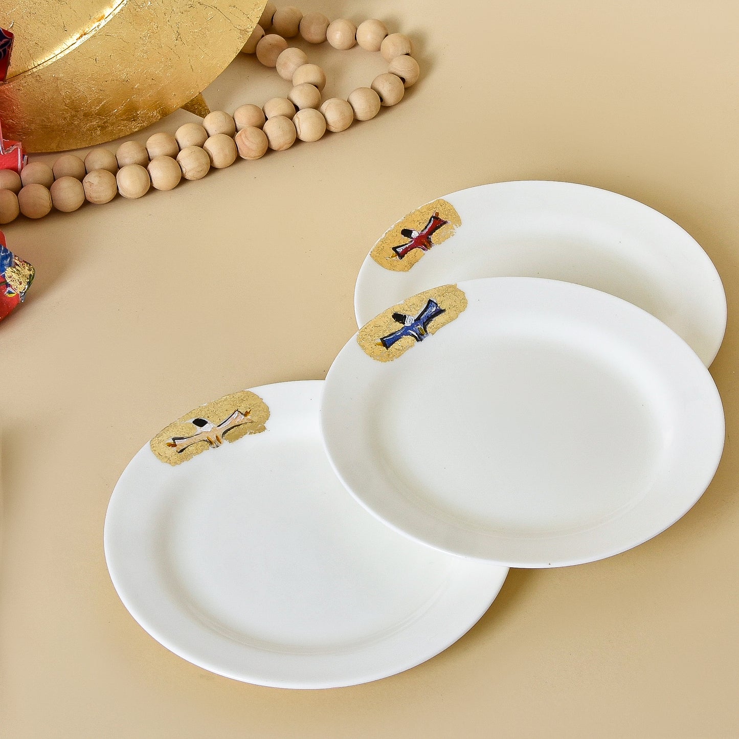 Egyptian Khayamiah Dervish with Gold Leaf – Dessert Plates Set of Six