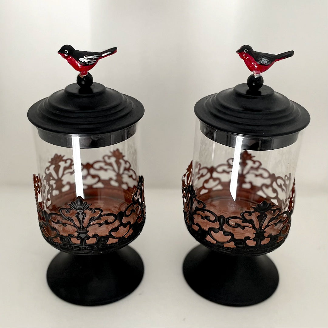 Christmas Bird Sweets Containers set of 2