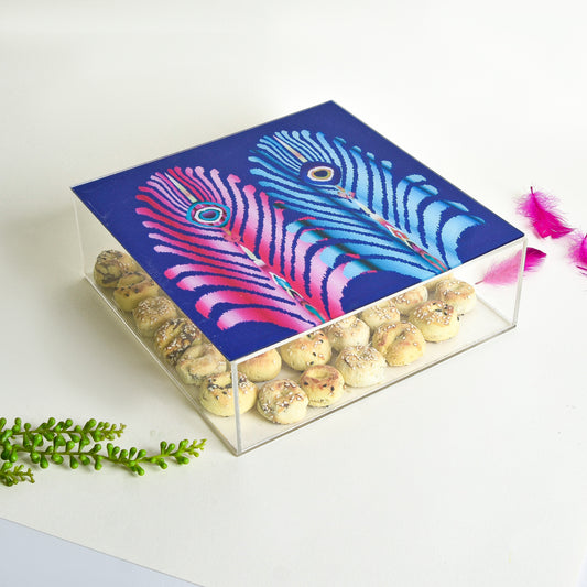 Three Feathers Square Box