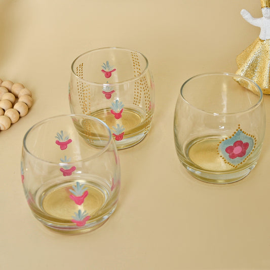 Bedouin Cups and Gold Leaf Crescent – Water Glasses Set of Six