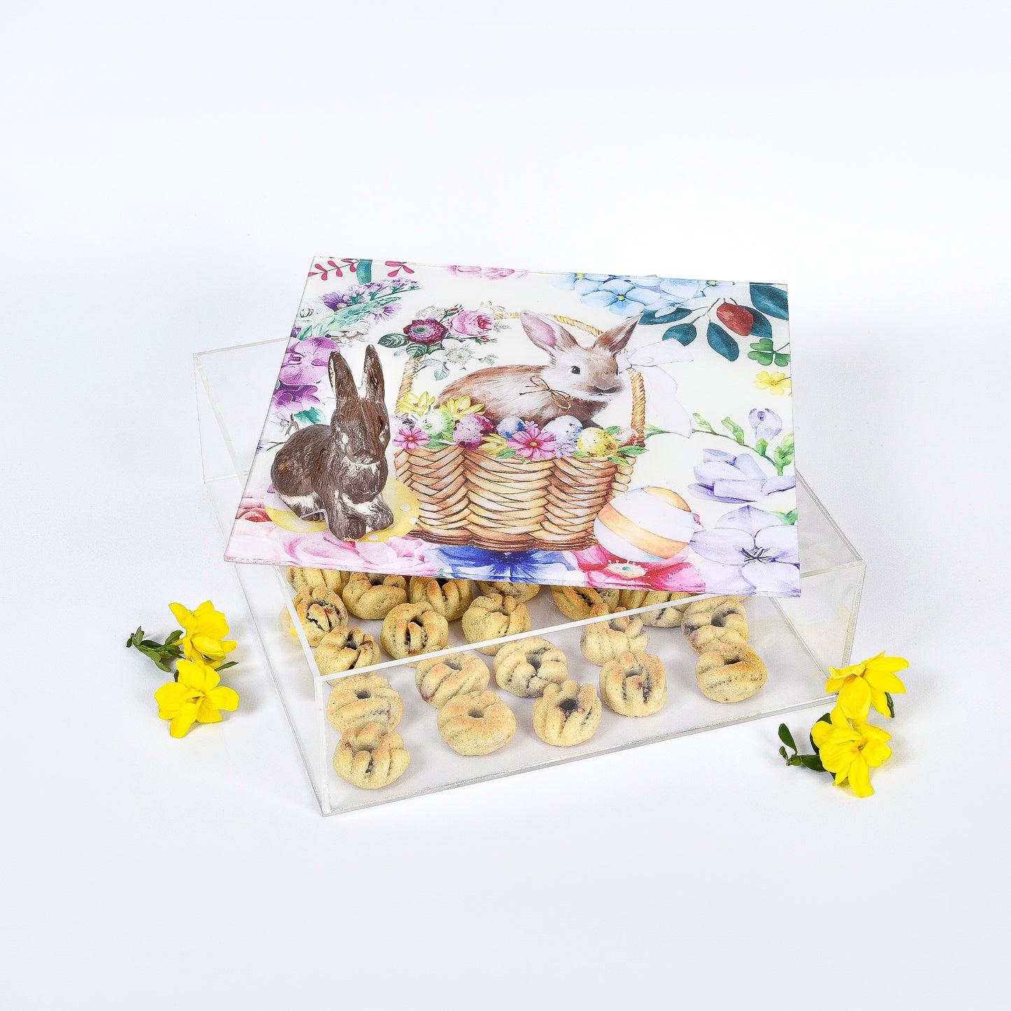 Easter Bunny in a Basket Plexi Square Box