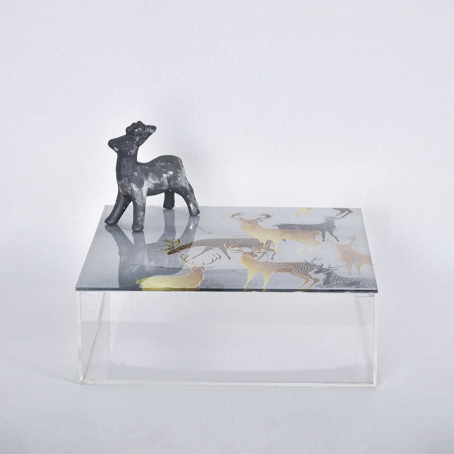 Metallic Deer Plexi Square Box