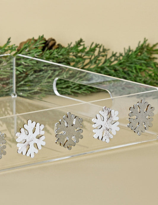 Snowflake Accents – Rectangular Acrylic Tray