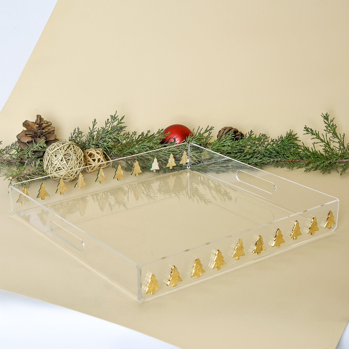 Gold Christmas Tree Accents – Acrylic Tray