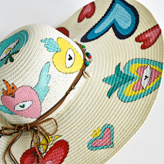 All Hearts Off White Big Hat