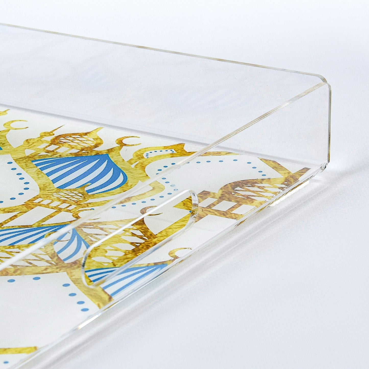 Islamic Village Gold Outline Medium Plexi Tray