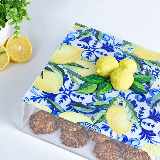 Fresh Lemones with Blue Plexi Box 25X25CM
