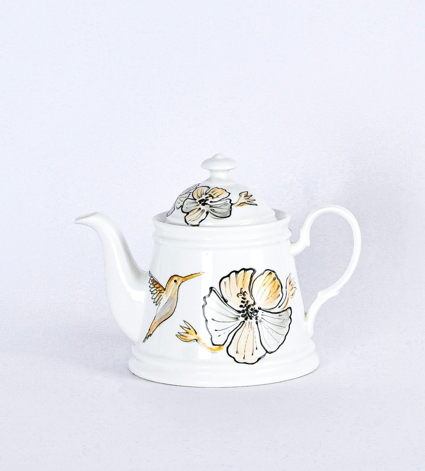 White Flower Teapot