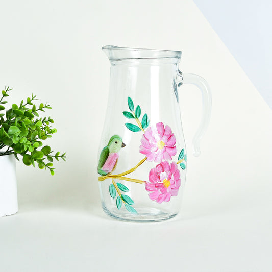 Pastel Bird & Flowers Water Jug