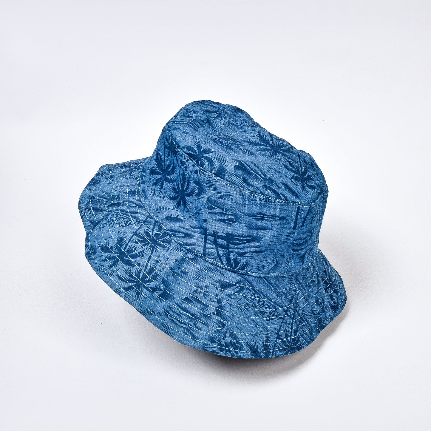 Printed Blue Denim Fisherman Hat