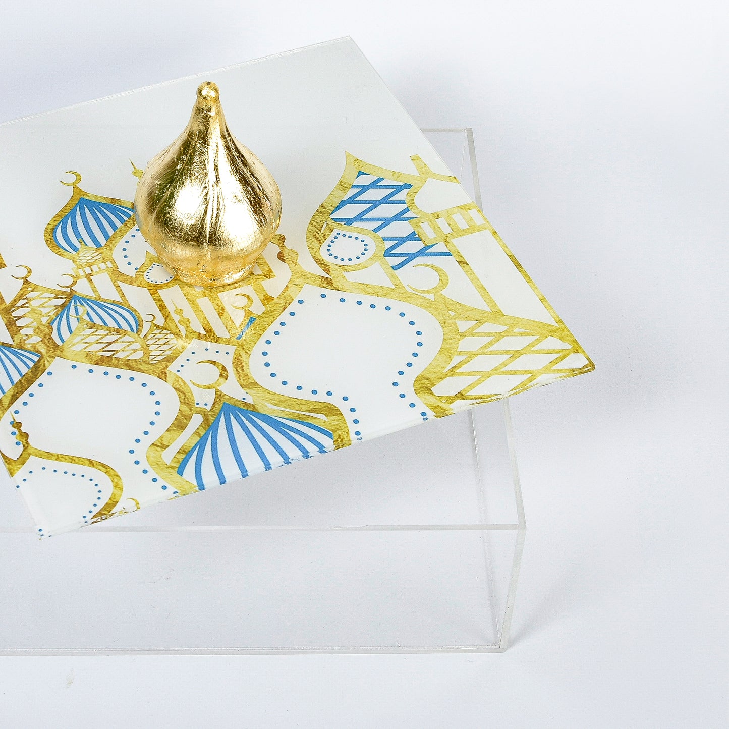 Islamic Village Gold Outline Plexi Square Box