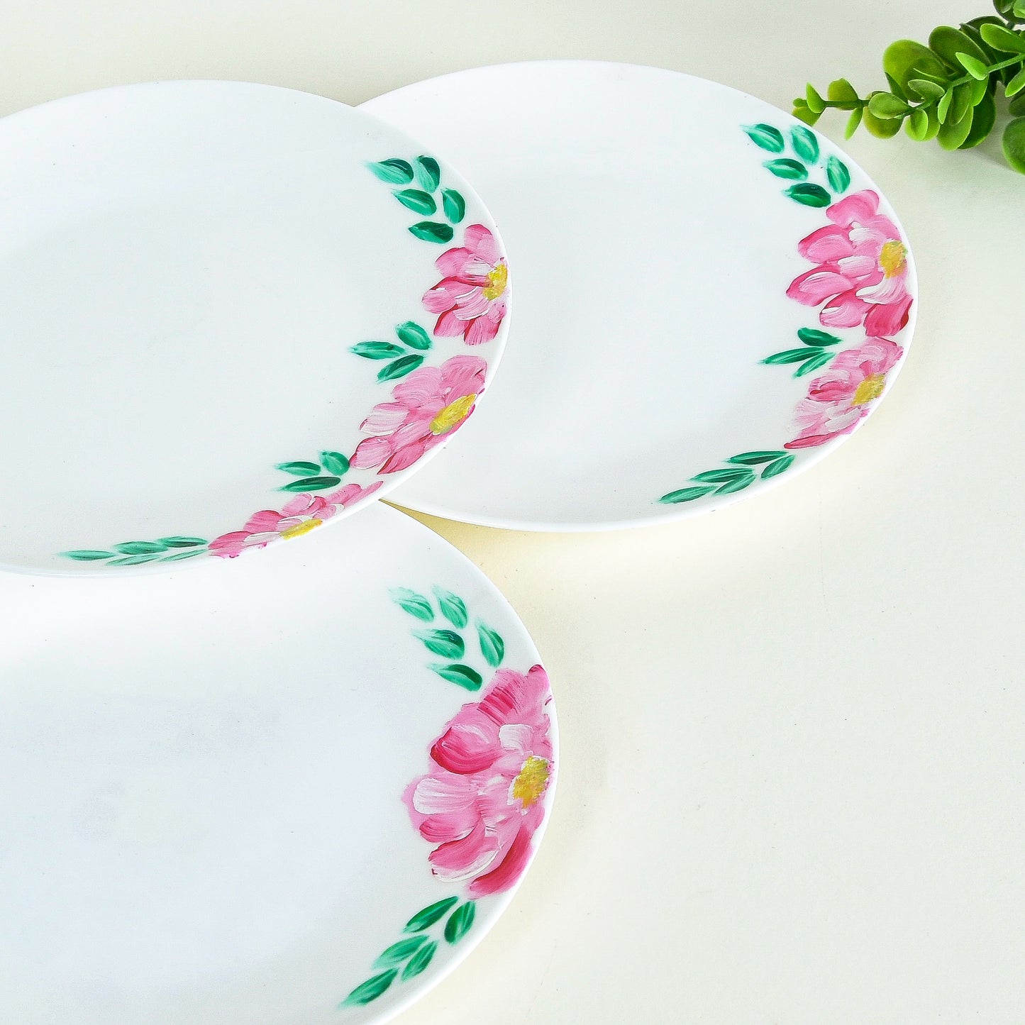 Pastel Bird & Flowers Dessert Plates Set of Six