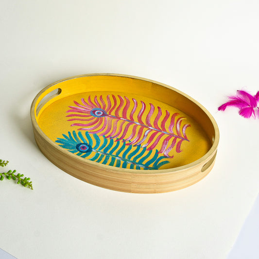 Three Feathers Wood Tray