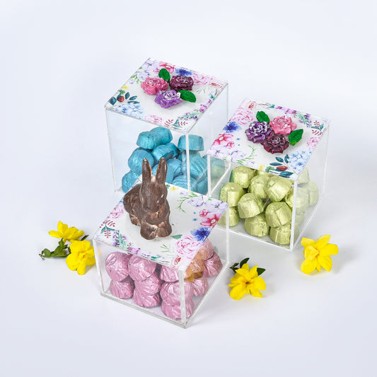 Easter Bunny in a Basket Plexi Boxes set of 3