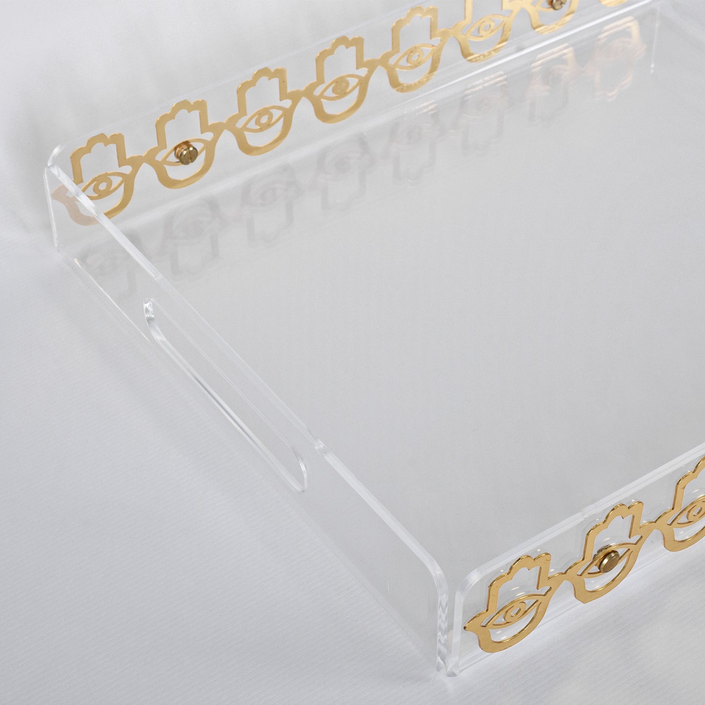 Fatima Hands Plexi Tray - Gold