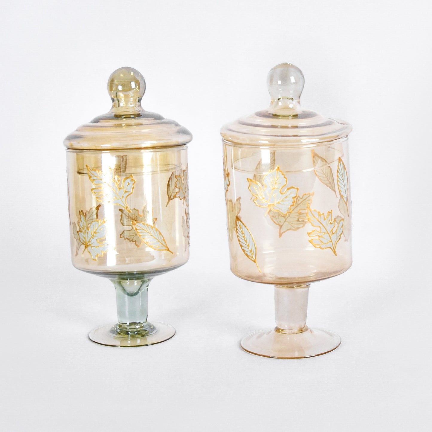 Gold Leaves Sweets Containers Set of Two