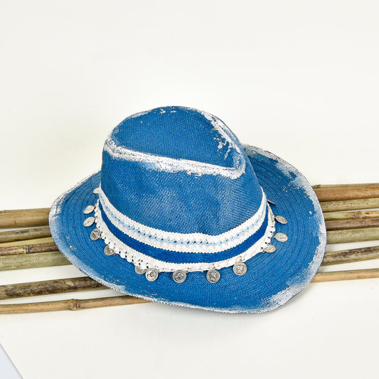 Vintage Blue and Silver Hat