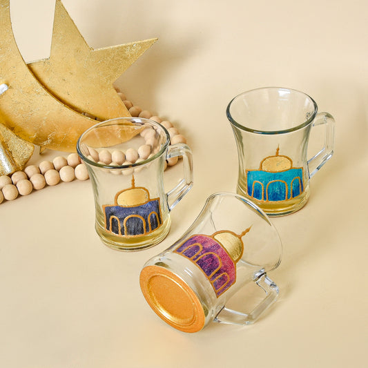 Golden Dome - Tea Cups with Handle Set of Six