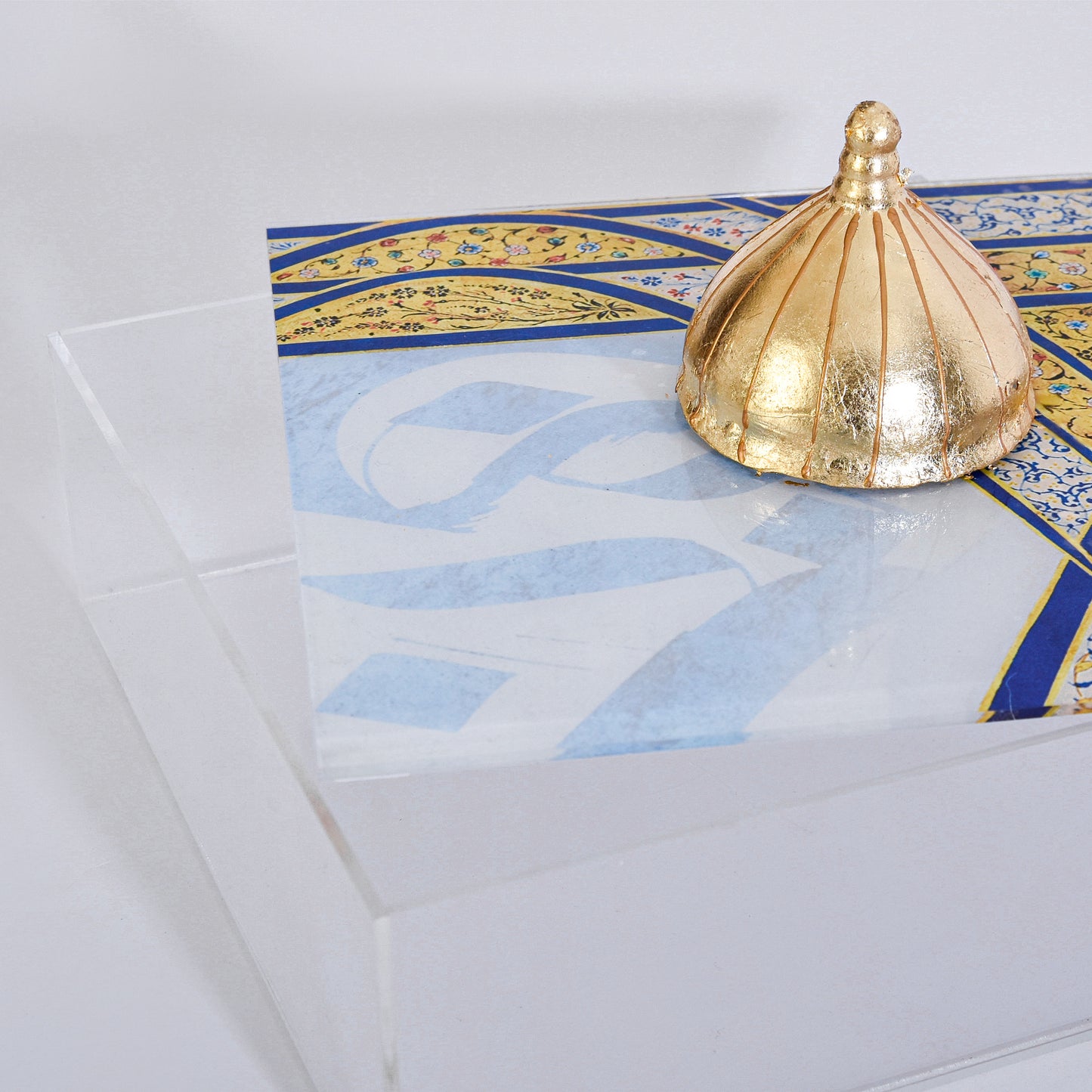 Blue Mosque with Gold Dome Plexi Square Box