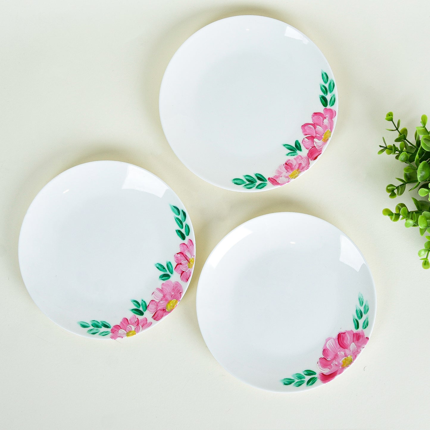 Pastel Bird & Flowers Dessert Plates Set of Six