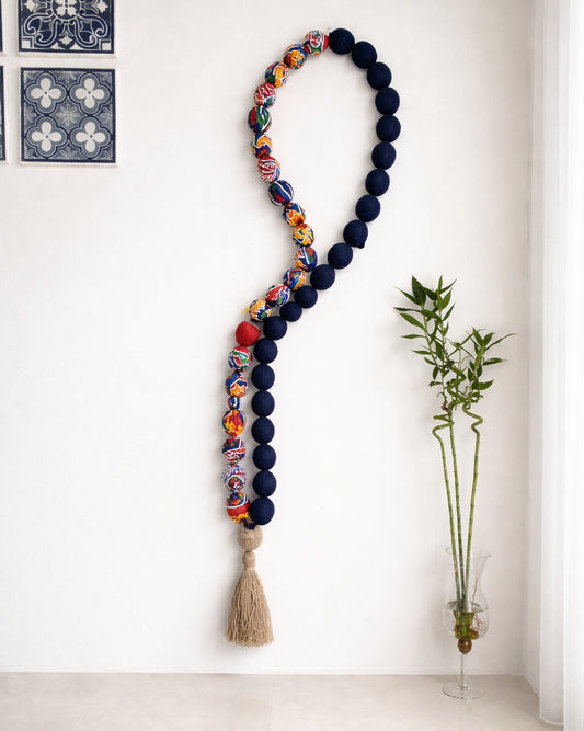 Navy & Multicolor Khayamiah Decorative Tasbih – Wall or Table Décor